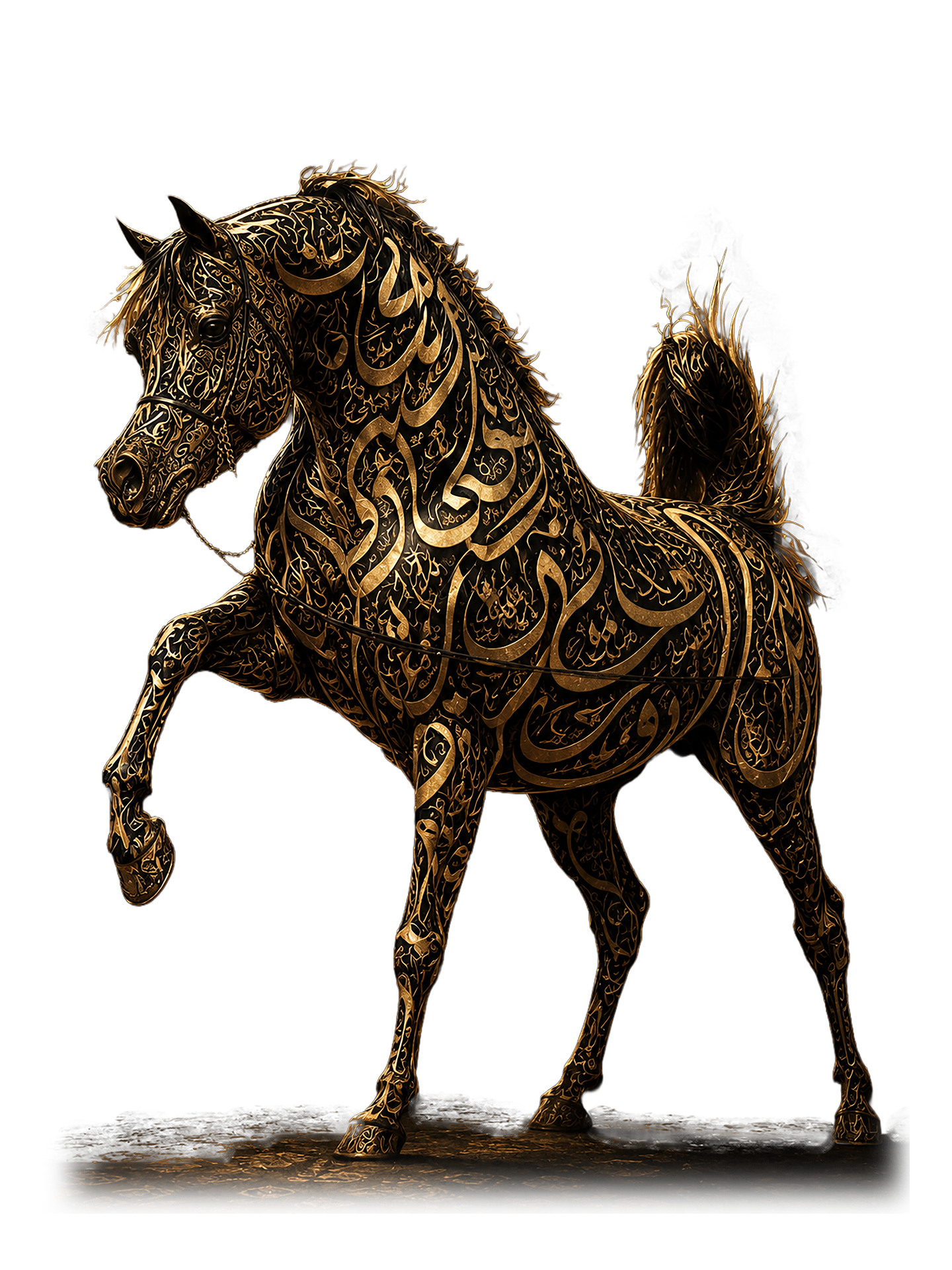 Royal Arabian calligraphy horse